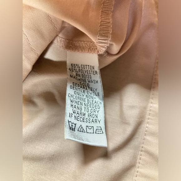 Joan Rivers Light Tan Square Button Blouse w Pockets, size Large - Picture 5 of 6